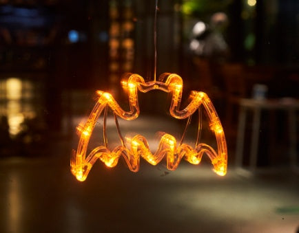 Halloween Hanging LED Window Lights – Pumpkin, Spider & Ghost Decorations for Family Party & Home Décor