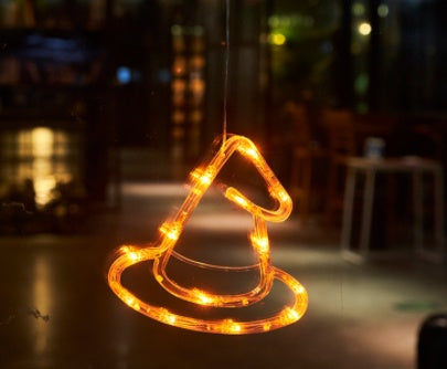 Halloween Hanging LED Window Lights – Pumpkin, Spider & Ghost Decorations for Family Party & Home Décor