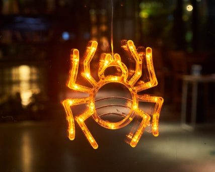Halloween Hanging LED Window Lights – Pumpkin, Spider & Ghost Decorations for Family Party & Home Décor