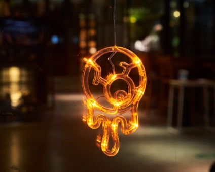 Halloween Hanging LED Window Lights – Pumpkin, Spider & Ghost Decorations for Family Party & Home Décor