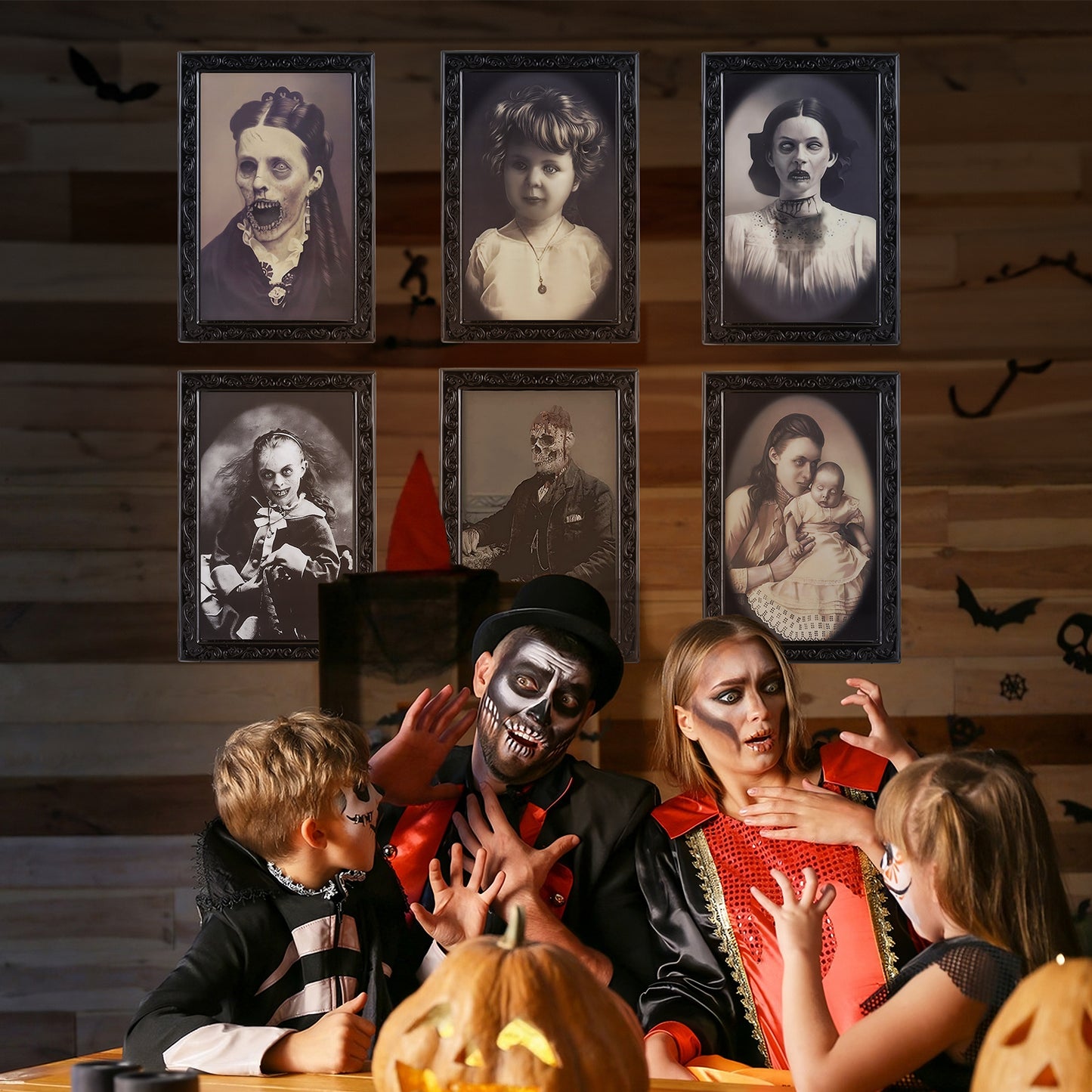 Halloween 3D Changing Face Portrait Frame – Spooky Haunted Wall Decoration, Horror Picture for Home, Party, Haunted House Decor